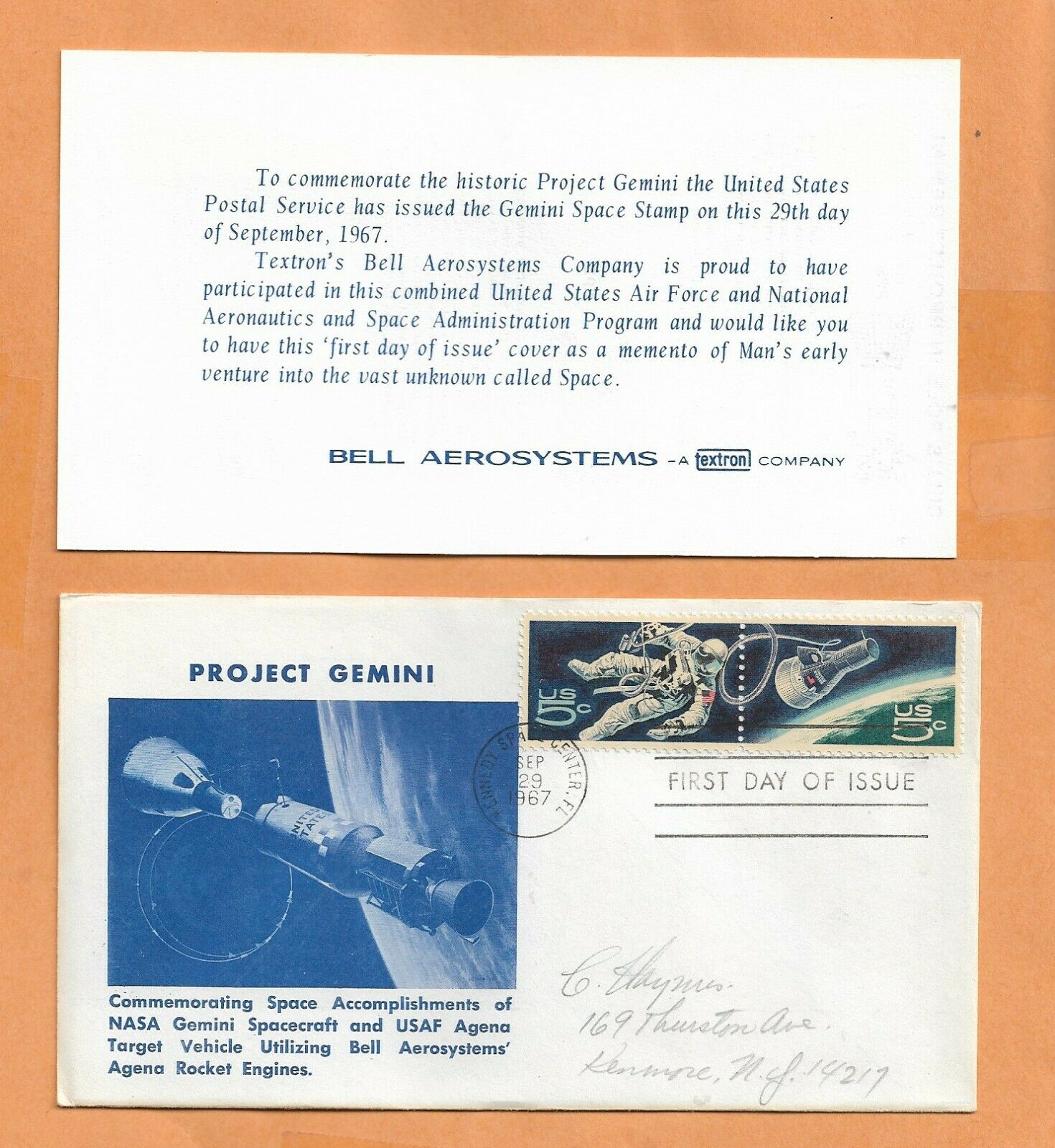 Project Gemini Fdc Sep 29,1967  Ksc Space  Cover ****