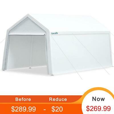 Quictent Heavy Duty Canopy White 10x20 Carport Car Tent Shelter Gazebo Garage