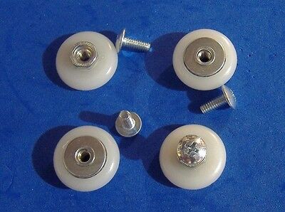 Lot Of Four 7/8" Nylon Convex Round Shower Door Rollers With Screws