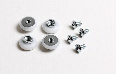 4-pk Oval-edge Shower Door Rollers 3/4" By 1/4" With Screws M6151 ~ Made In Usa