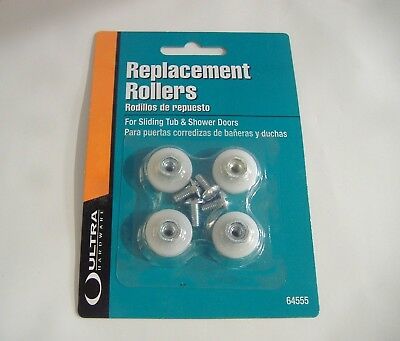 Lot Of Four 3/4" Flat Shower Door Rollers With Screws