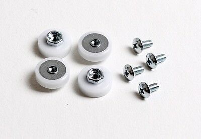 4-pk Flat-edge Shower Door Rollers 3/4" By 1/4" W/screws M6152 ~ Made In Usa