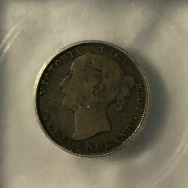 1885 Canadian Newfoundland 20¢ Coin, Graded Icg - Vg8 (free Worldwide Shipping)