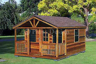 Outdoor Structure Building / Cabin Shed Plans, Material List Includes  #62016